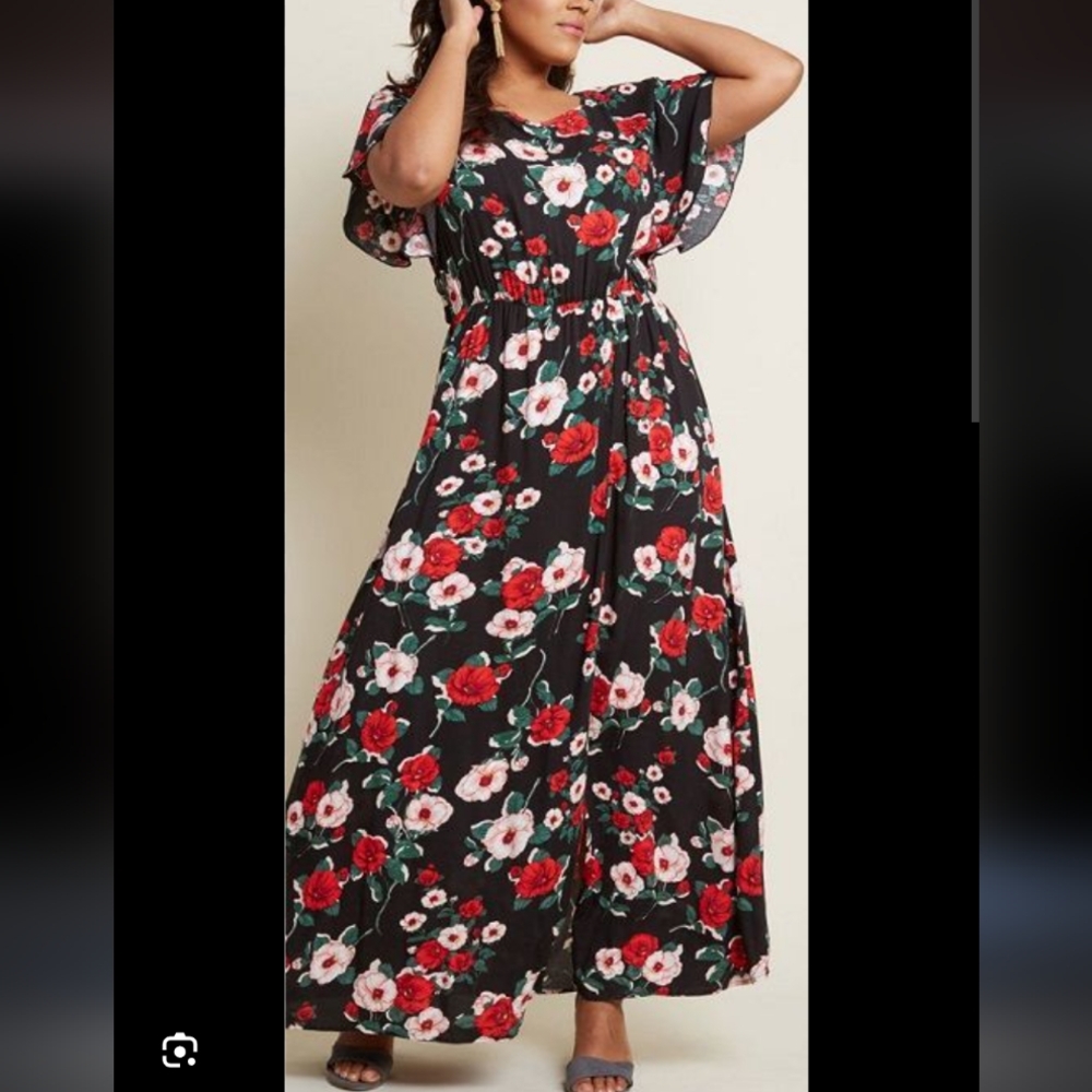 ModCloth Inspired Spirit Floral Maxi Dress
